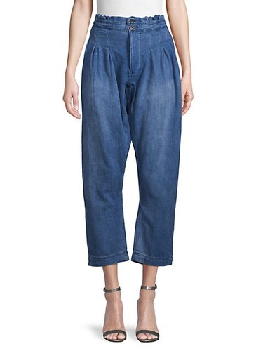 Neu mit Etikett Free People 2 Mover & Shaker High-Rise Jeans Outlook blau Paperbag Jeans  - Bild 1 von 3