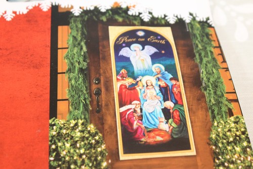Christmas Lights & Sound Musical Door Panel Plays Silent Night Nativity NEW - Picture 6 of 9