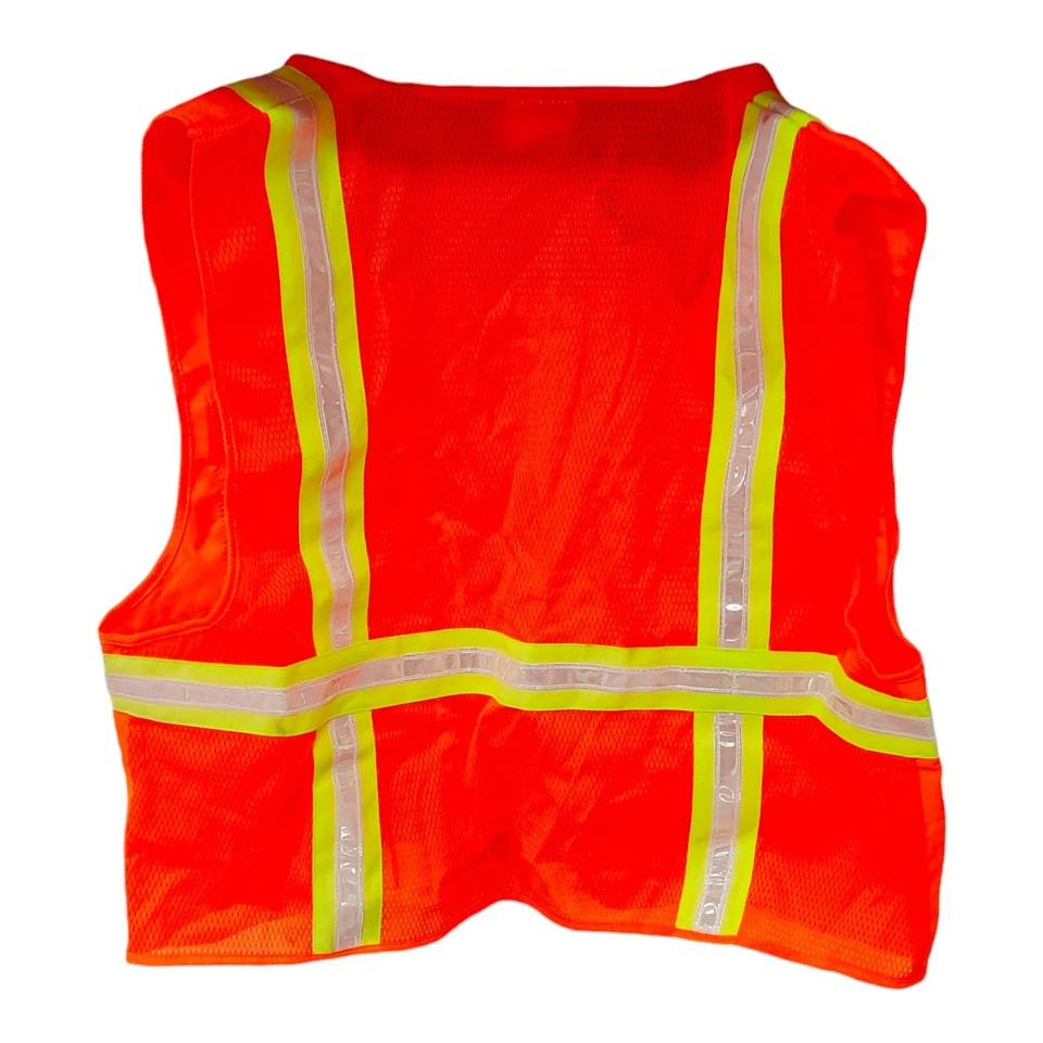 Safety Reflective Body Vest Men’s XL Orange With Reflective Stripes Lot of 4 - Image 4 of 4