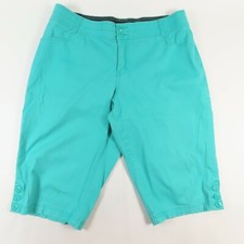 Lane Bryant Womens Capri Plus Size 18 Mid Rise Light Wash Flat Front Turquoise