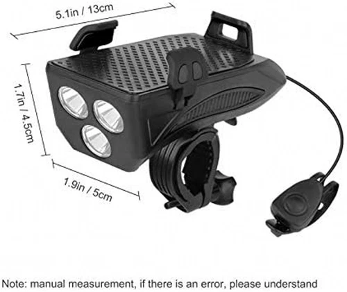 40000LM USB Rechargeable LED Cycle Bike Headlight Phone Holder With Power Bank - Bild 12 von 12
