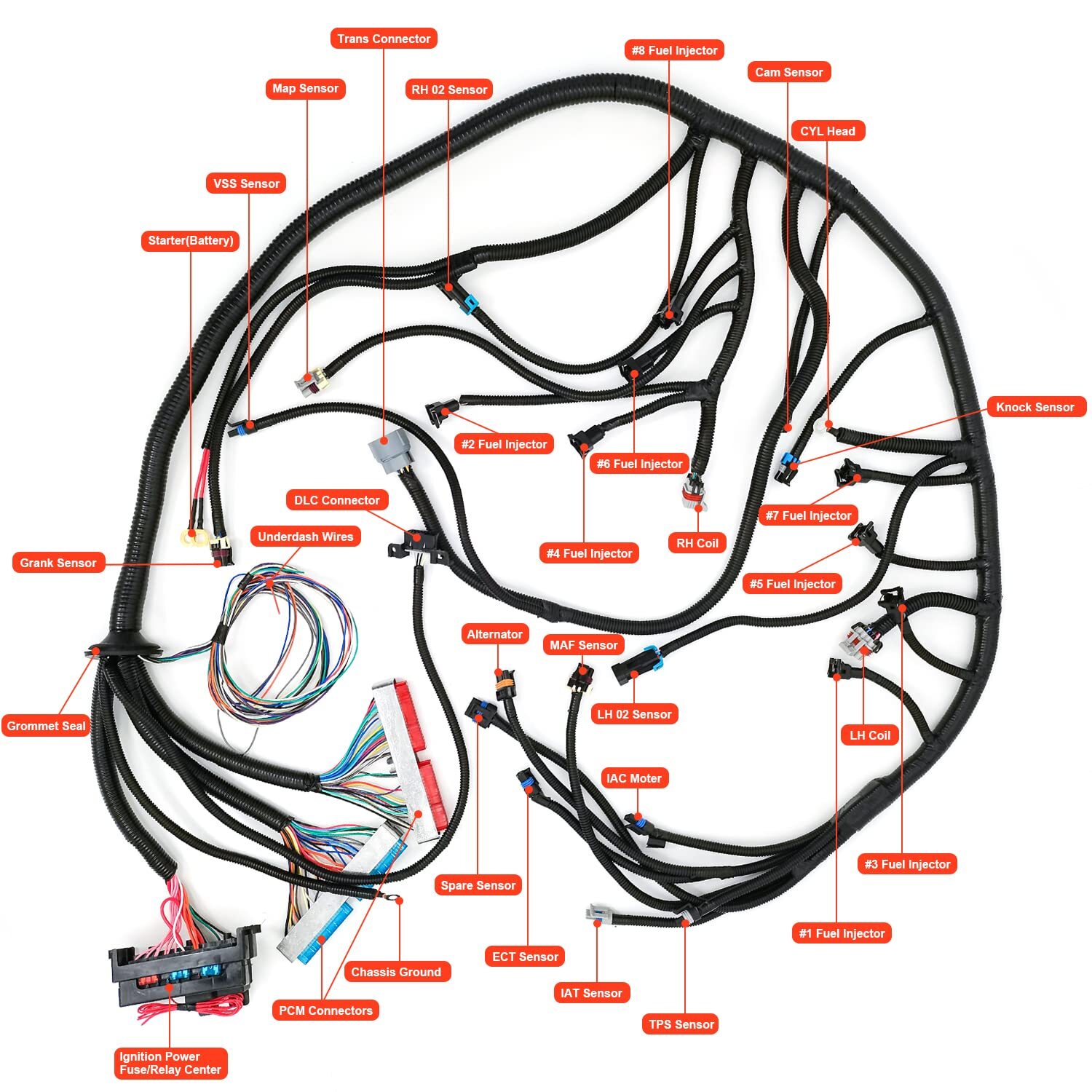 LS1-4L60E Wiring Harness Stand Alone For LS SWAPS DBC 4.8 5.3 6.0 97-06 98 99 00