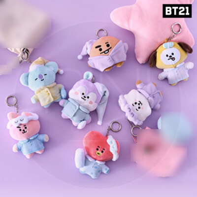 BTS BT21 Official Authentic Goods NEW BASIC PAJAMA PLUSH KEY RING + Tracking#