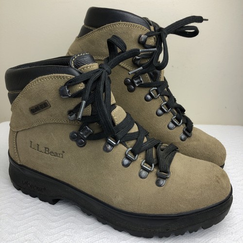 LL BEAN HIKING BOOTS LIGHT BROWN SUEDE 