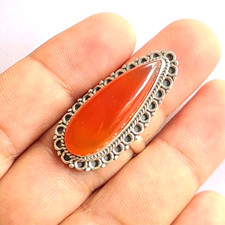 Natural Red Onyx 925 Sterling Silver Handmade long Ring All Size Available