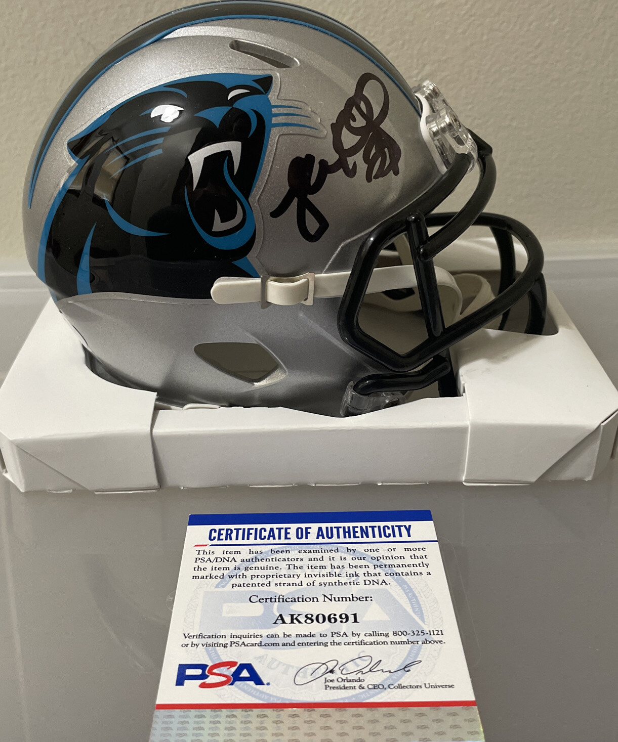 Luke Kuechly Autographed Signed Carolina Panthers Riddell Mini Speed Helmet PSA/DNA 