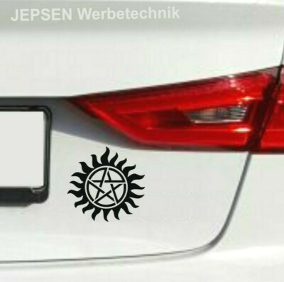 Aufkleber Supernatural 10cm S067 Anti Besessenheit Wunschfarbe Auto Pentagramm