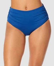  56 Anne Cole High Waist Bikini Bottoms Blue Large ejn2525a