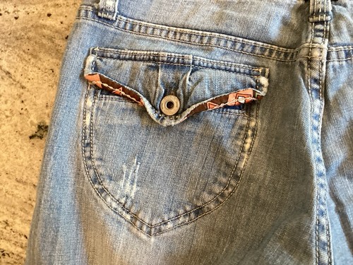 Vintage Miss Me Wide Leg Low Rise Distressed Jeans 30 X 33 Read Y2K Hippie Boho - Picture 3 of 15