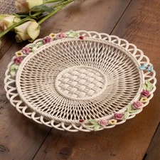 BELLEEK CLASSIC SUMMER BASKETWEAVE PLATE