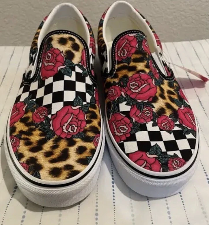 Vans ghepardo classico slip on rosa stampa animale taglie W 6 5 M 5 vecchioo leopar