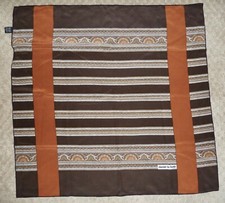 VINTAGE DANIEL LA FORET BROWN-TONES PAISLEY - PARIS SILK SCARF 26" SQUARE