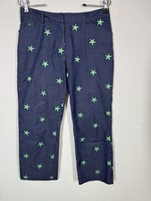 Lilly Pulitzer Embroidered Starfish Cropped Pants Size 2 Stretchy Beachy Resort
