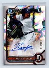 Roberto Campos 2022 Bowman #CPA-RCS Chrome Atomic Refractor Auto #/100