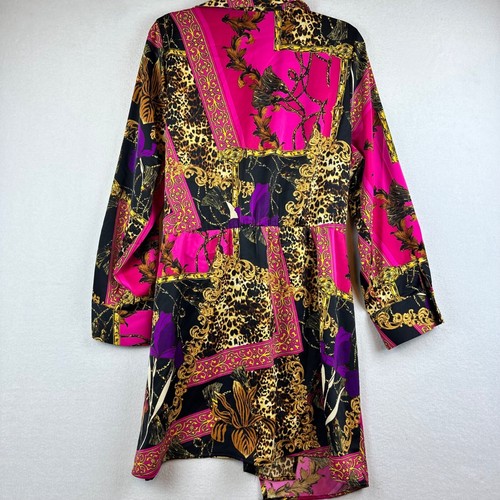NUEVO CON ETIQUETAS INTEMPO Camisa Vestido Envolvente XXL Boho Crucero Fiesta con Cinturón Barroco Estampado Animal - Imagen 11 de 11