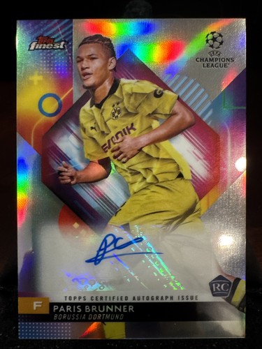 Paris Brunner 2023-24 Topps Finest UEFA RC Auto