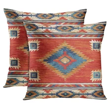 Throw Pillow Covers, Aztec Kilim Home Art Decor, 18 x 18 Inches Set of 2 Cush...