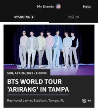 BTS Tampa Tickets for Sunday April 26, Section 210 Row E great view