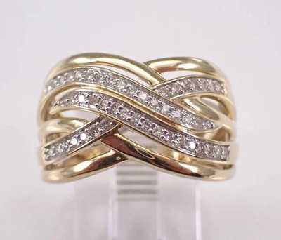 Moissanite 1.00Ct Round Cut Multi Row Anniversary Band 14K Yellow Gold Plated