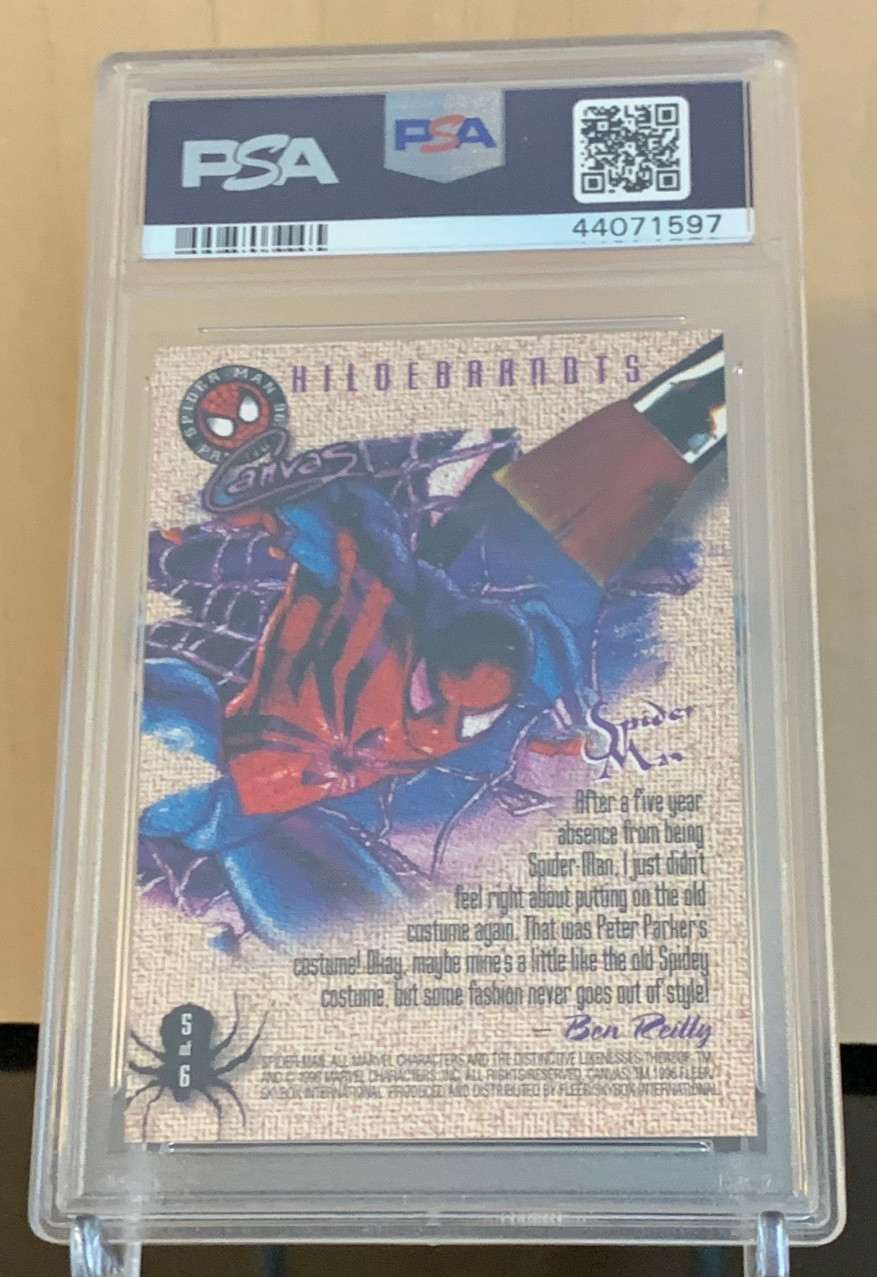 1996 Spider-Man Premium Canvas #5 (Hildebrandt) 💎 SPIDER-MAN 💎 PSA 10 💎 POP 9 view 4