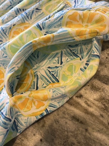 Lands End Womens Dress XS Lemon Lime Citrus Print Stretchy Beach Pockets - Picture 7 of 9