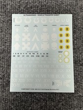 Warhammer 40k Space Marine Bits OOP Ultramarines Vehicle Transfer Sheet 2017