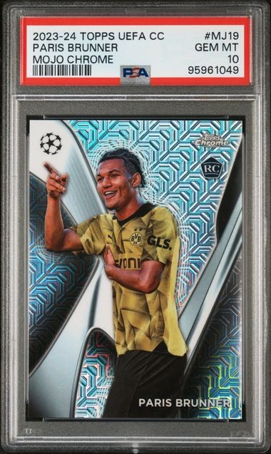 Paris Brunner 2023-24 Topps UEFA UCC Mojo Chrome RC #MJ-19 PSA 10 Rookie Card