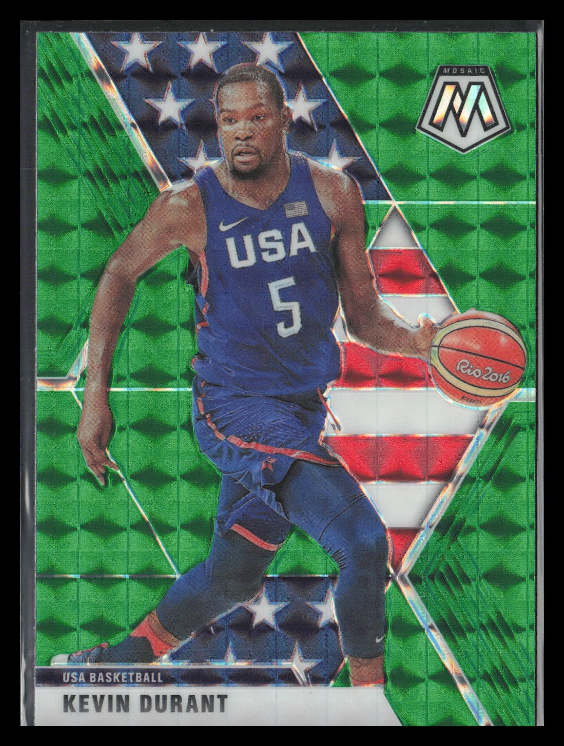 Kevin Durant 2019-20 Panini Mosaic Green Prizm #251 USA Basketball Card