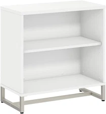 Bush Business Furniture Method 2 Shelf Bookcase Cabinet in White, White