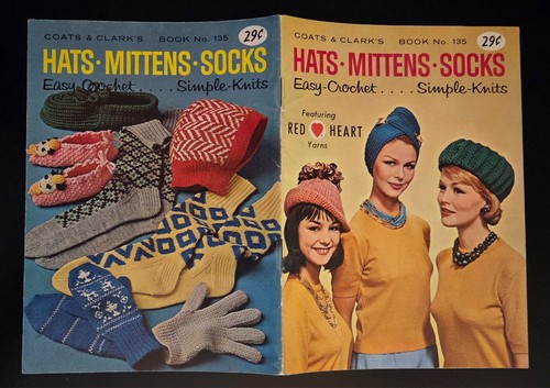 Hats SOCKS Mitten Crochet KNIT Patterns VINTAGE