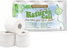 RVs, Boats & Home 100% Bamboo Toilet Paper by 300 sheet (Pack of 8), WHITE 