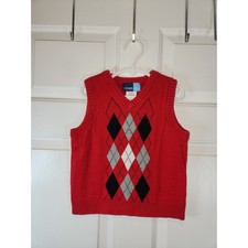 Boy's Sz 4T Red Argyle Sweater Vest by Great Guy