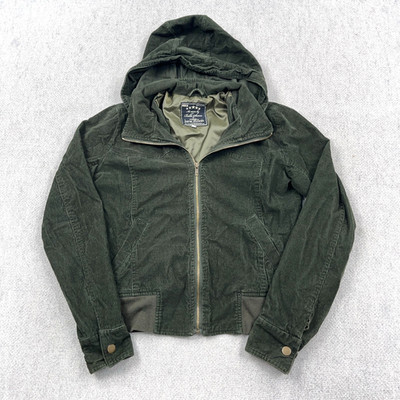 Twilight New Moon Bella Swan Corduroy Bomber Jacket Size Large Green NECA  Y2K