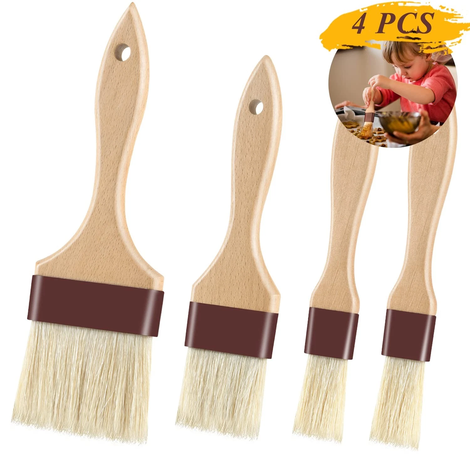 Pastry Brush Basting Brush Boar Bristle Beech Wood Handle Baking Grilling
Opens in a new window or t