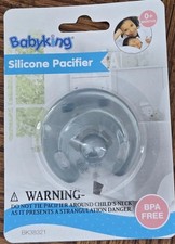 Baby King Silicone Pacifier BPA-Free Infant Size Blue/Green Color BK38321 Model