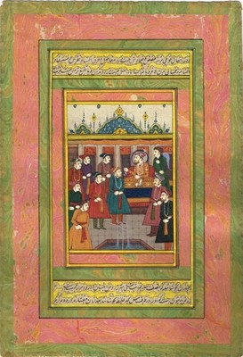 Mughal Miniature Painting – Royal Court Durbar Scene – Hand