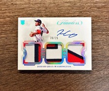 2022 Panini Flawless Triple Patch Autograph /25 Josiah Gray Rookie Holo RC