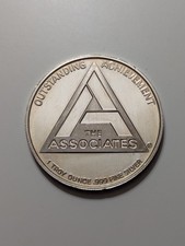 1990 The Associates Excellence 1 Oz 999 Silver Round 98.00 per troy oz