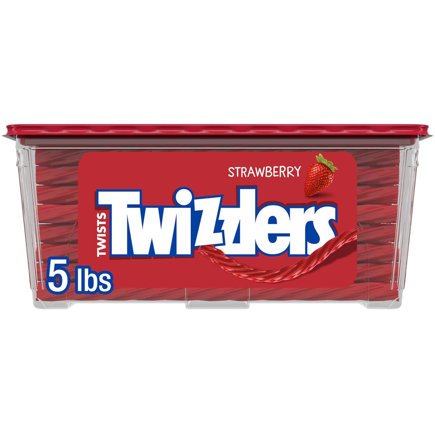 Twists Strawberry Flavored Licorice Style, Chewy Candy Tub, 5 Lb