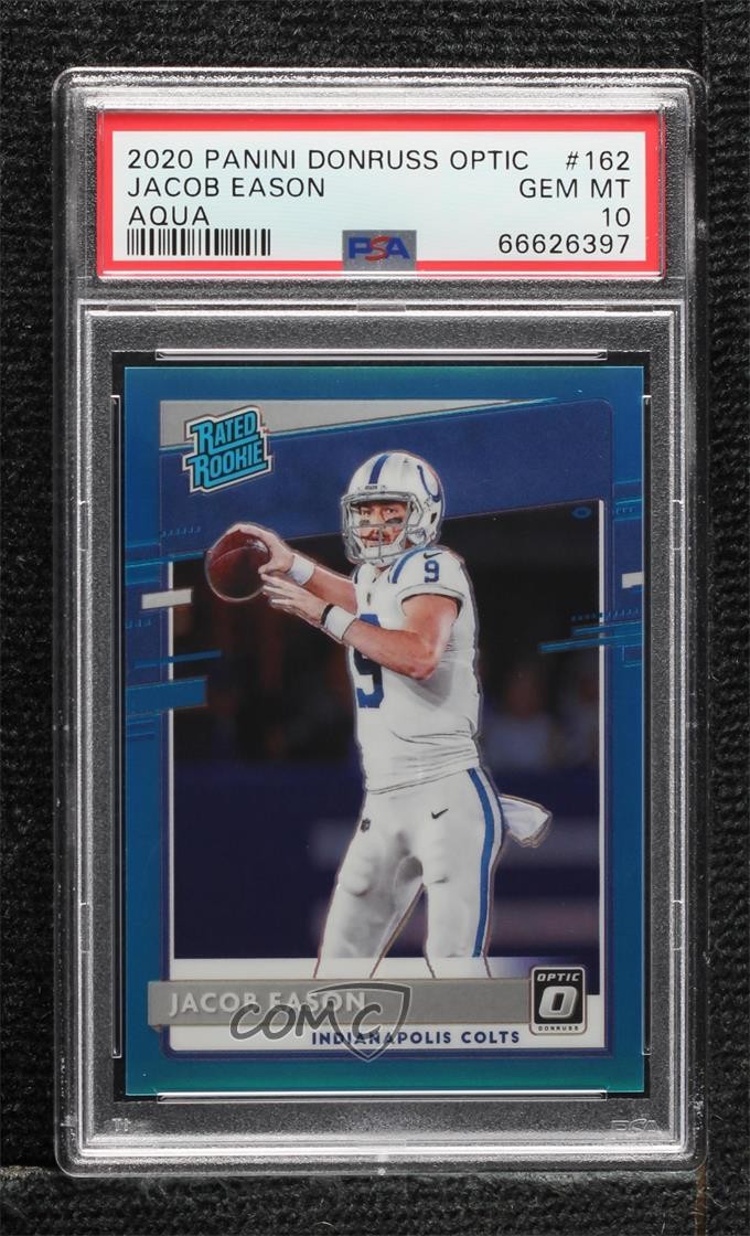 2020 Donruss Optic Rated Rookies Aqua Prizm 30/299 Jacob Eason PSA 10 GEM MT n0c