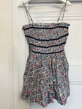 NWT Free People Bali Checked Out Printed Dress Gardenia Combo Small Retail $128