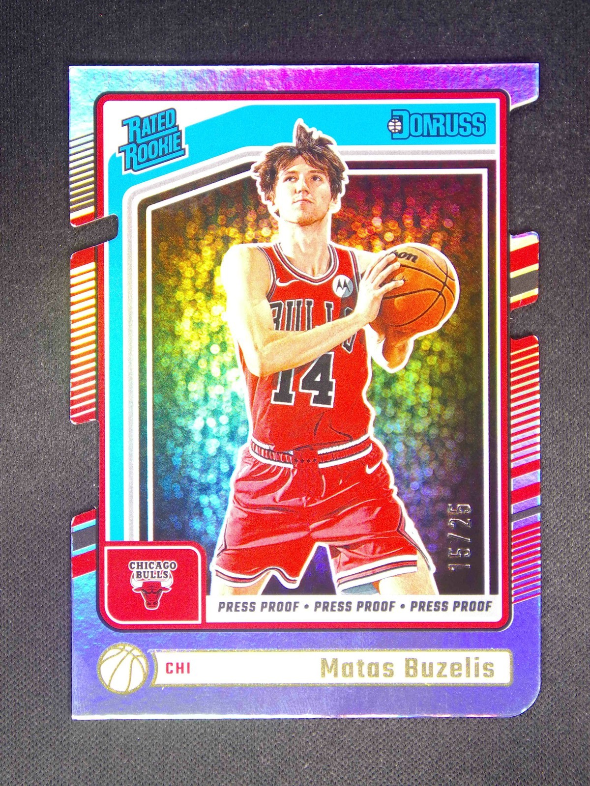 2024-25 Donruss Matas Buzelis #240 Rated Rookie Die-Cut Press Proof Gold /25