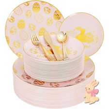 150PC Elegant Disposable Dinnerware Set Weddings Banquets Parties Events New