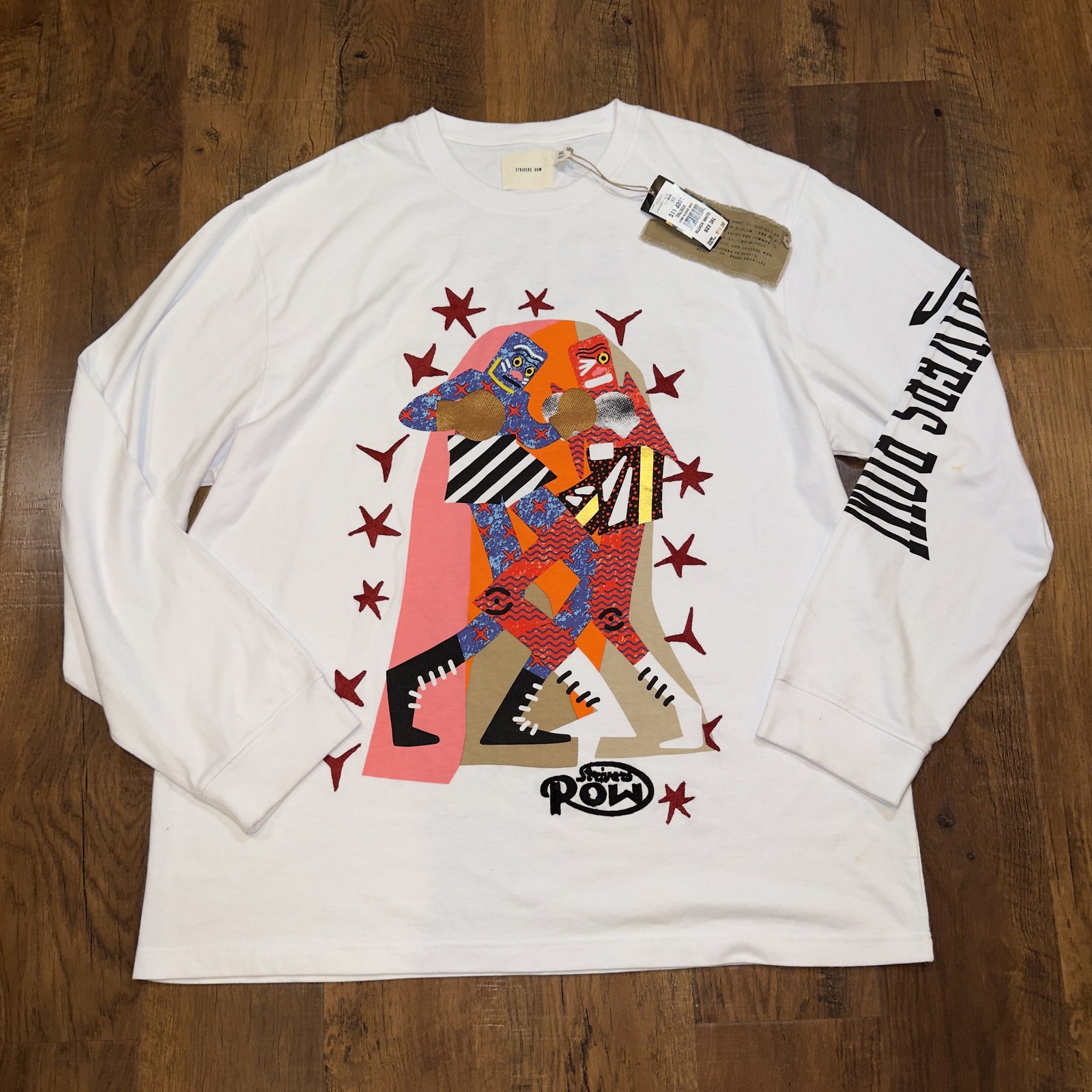 Camicia Strivers Fila Uomo Grande Bianca Standing 8 Boxe Grafica Manica Lunga Punch