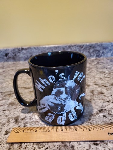 Big Dogs Sportswear Oversized Black Coffee Mug Who’s Yer Daddy Funny Mug - Picture 3 of 13