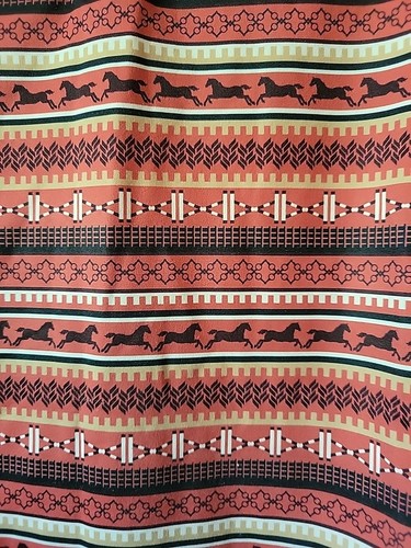 Kerrits Orange Brown Horse Print Equestrian Riding Pullover 1/4 Zip Shirt Large