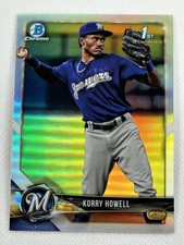 2018 1st Bowman Chrome Refractor BDC-61 Korry Howell Milwaukee Brewers