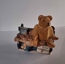 Vintage Colour Box Peter Fagan Teddy Bear on Bench Miniature Resin Figurine