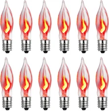 Christmas Flicker Flame Light Bulbs, 12 Pack Crystal Clear Flickering Light Bulb