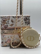 Dior Holiday 2024 Novelty Gold Glitter Vanity Crossbody, Pouch Dior Gift Box